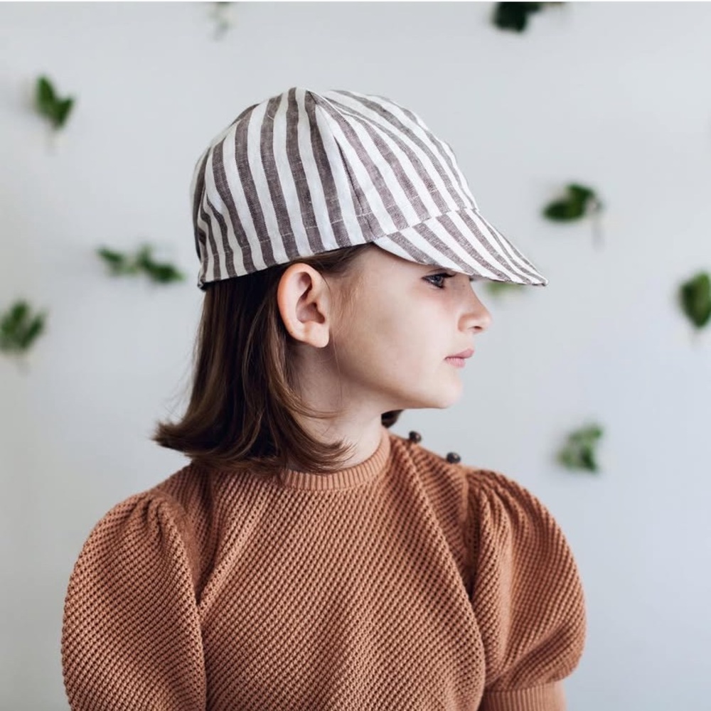 Soor ploom stripe linen sun cap LG